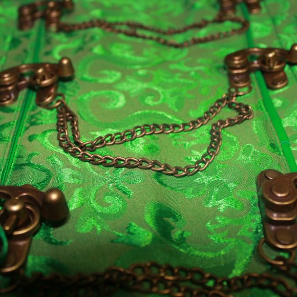 Emerald Green Corset | Steampunk | Costume Cosplay - Picture 4 of 6